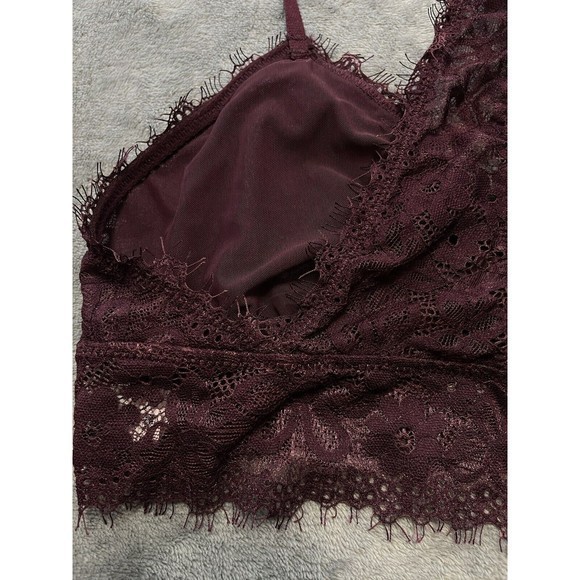 aerie women’s lace bralette Burgundy size M - Picture 4 of 5
